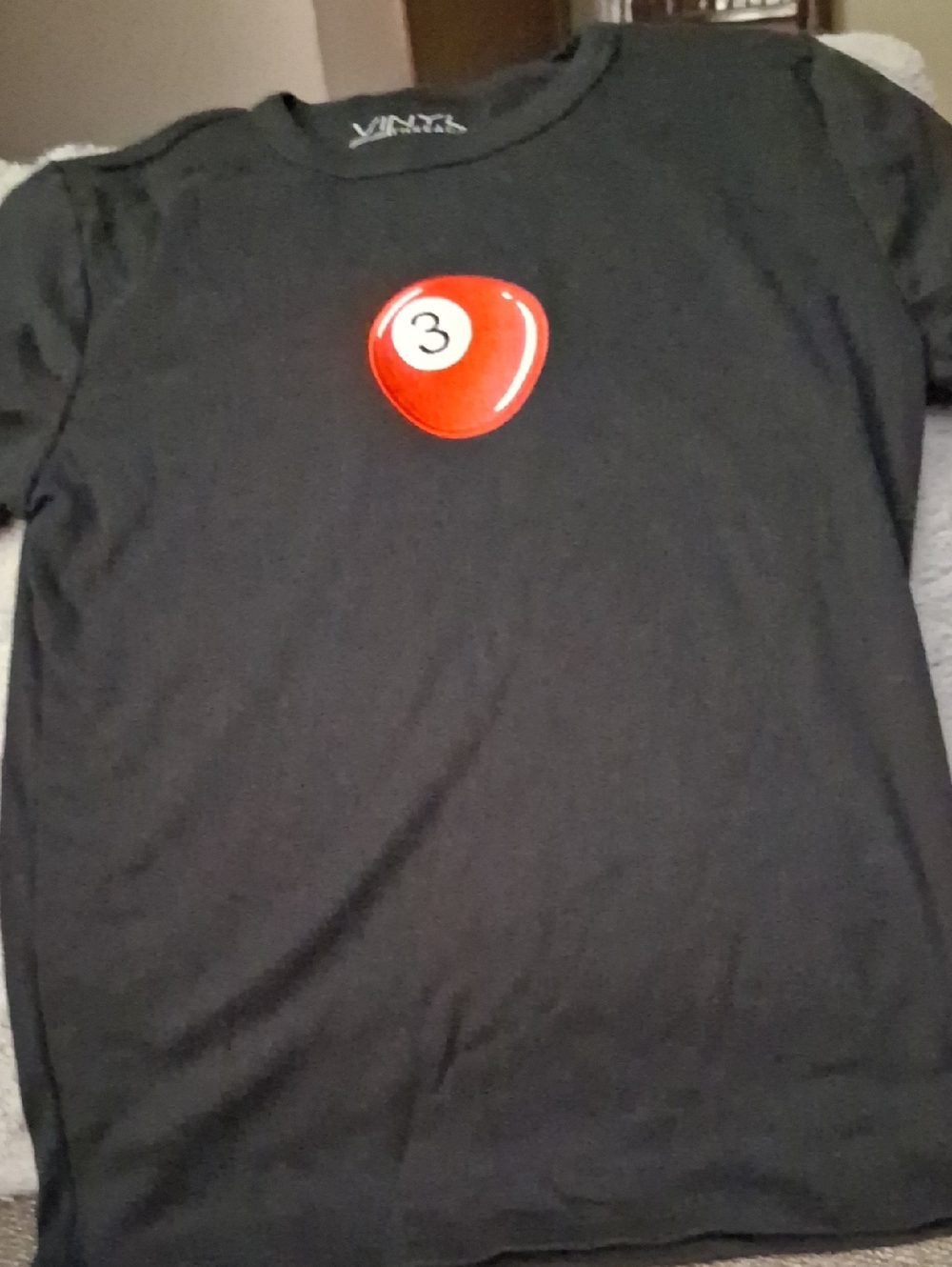 Black Tee with Red 3-Ball Junior Womens Graphic